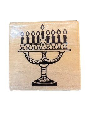 CraftSmart Menorah Hanukkah Rubber Stamp